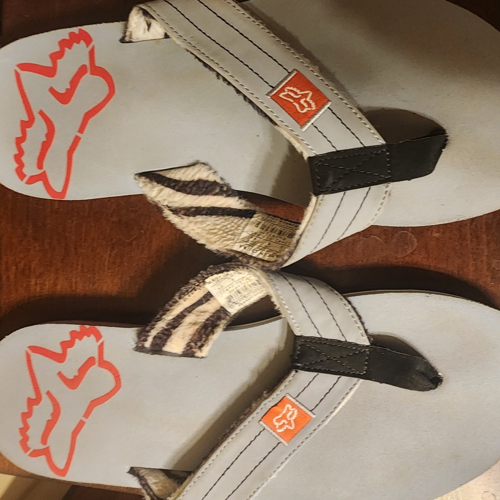 Fox Racing Flip Flops with Black and Gray Straps